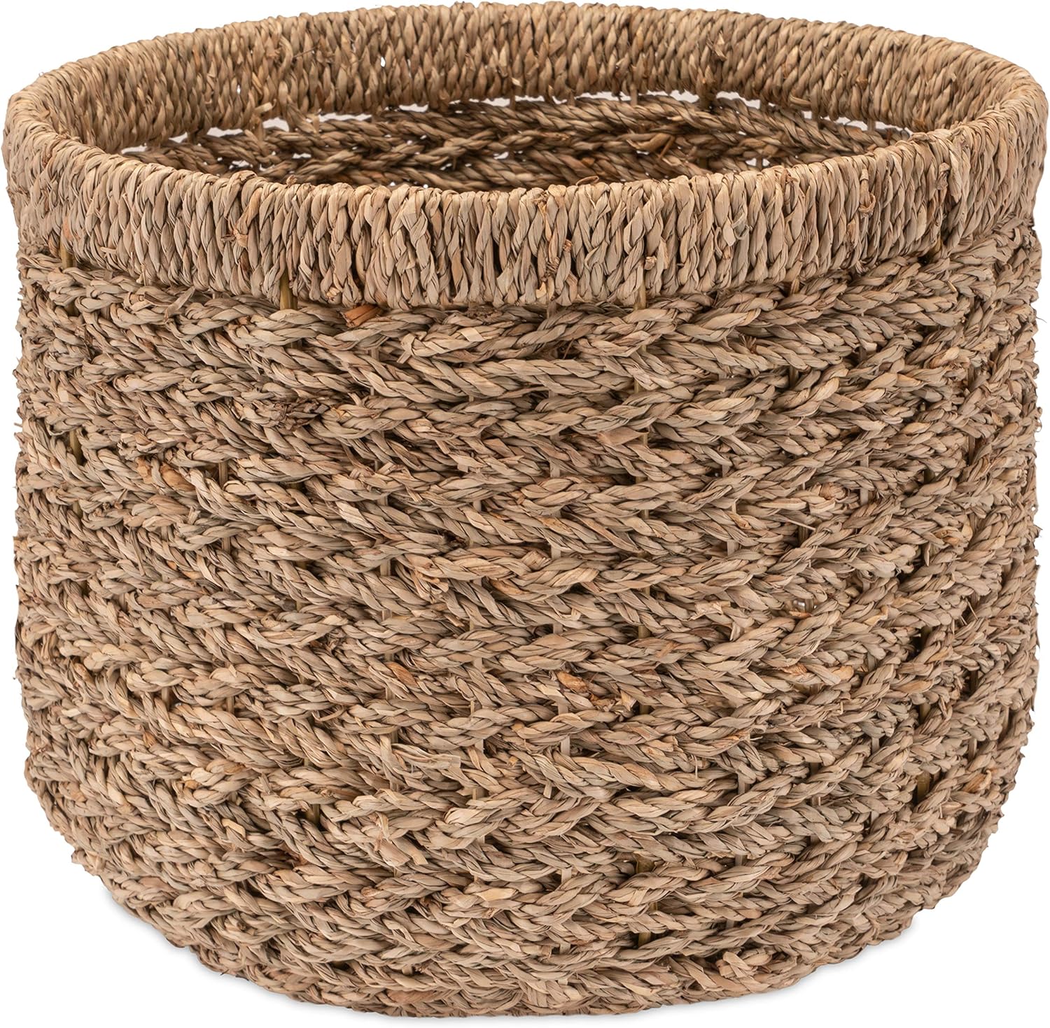 Panier de rangement rond Decorasian en jonc de mer